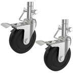Dual-Locking Scaffold Wheels: 5" Heavy-Duty Set for Secure Mobility & 400lb Total Capacity