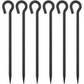 16‘’/24‘/30’’/36''/48'' Rebar Spikes with Loop, 1/2" - 6-Pack Black Steel Stakes for Tree Support, Tent Anchors & Garden Fence