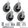 Ultimate Upgrade: 4" Rolling Caster Set with Locking Brake | 700LB Capacity for Garage Stools