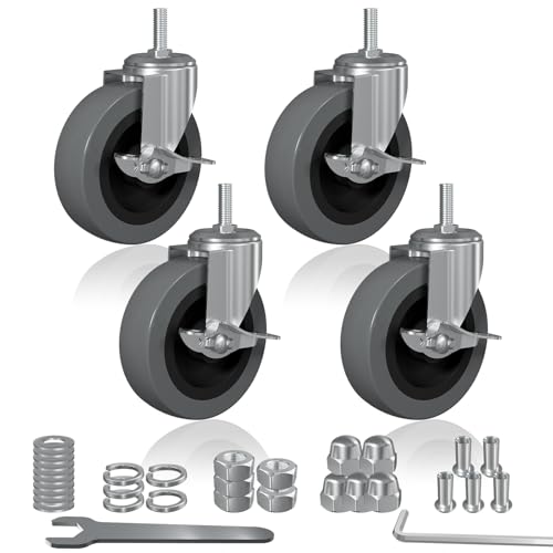 Ultimate Upgrade: 4" Rolling Caster Set with Locking Brake | 700LB Capacity for Garage Stools