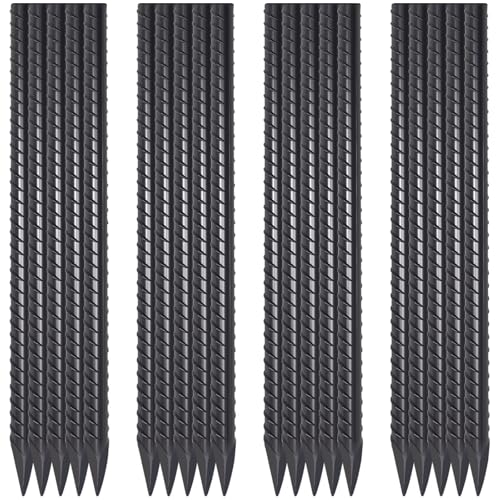 16" Heavy Duty Rebar Stakes 20-Pack | 1/2" / 3/8"Diameter Steel Ground Stakes with Chisel Point | for Concrete Forms, Landscape Timbers & Fencing