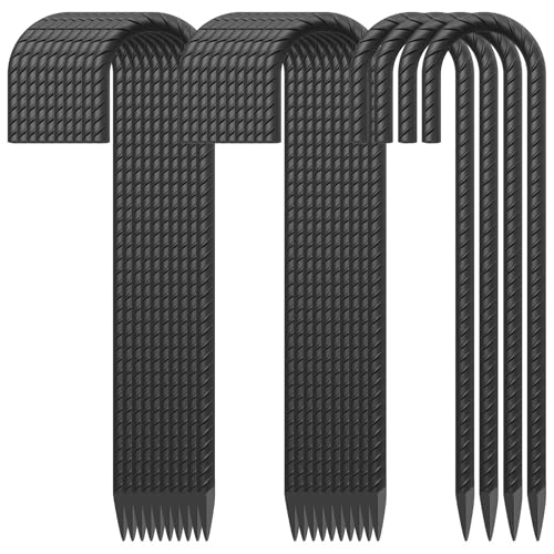 Maximum Security Ground Anchors:  16" J-Hook Rebar Stakes for Unshakable Fence, Canopy & Trampoline Setup