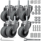 6-Pack Heavy Duty 2.5" Creeper Wheels with M8/M10 Threaded Stem
