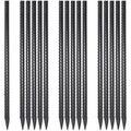 18" Straight Rebar Stakes 16-Pack | 1/2" Diameter Heavy Duty Steel Spikes for Fencing & Concrete Forms