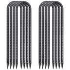 U-Shaped Trampoline Anchors, Heavy Duty Wind Stakes, 8-Pack (Black)