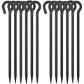 Heavy Duty Garden Stakes with Loop - Create Decorative Rope Borders for Flower Beds & Paths (6-Pack, 1/2" Black)