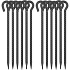 Heavy Duty Garden Stakes with Loop - Create Decorative Rope Borders for Flower Beds & Paths (6-Pack, 1/2" Black)