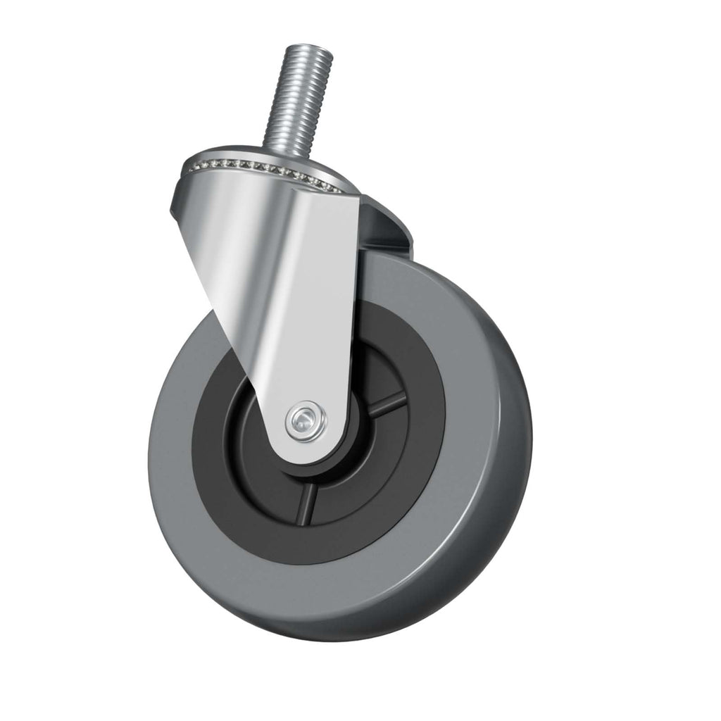 3" Swivel Caster Wheels (6-Pack) - Replacement M10x1 Metric Threaded Stem Casters for Creeper Service Carts, Shop Stools, Workbenches & Post Mounts