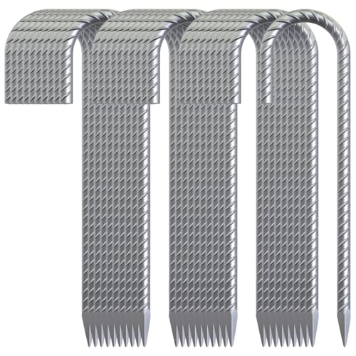 close-up of galvanized spiral stake