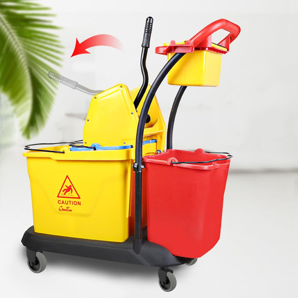 3 Inch Mop Bucket Replacement Casters Set of 4 Heavy Duty Non-Marking TPR Caster Wheels No Brake for Rubbermaid Mop Models 7570-l2,7571,7580,7581 Wavebrake(Black)