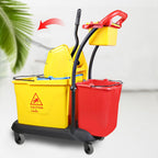 3 Inch Mop Bucket Replacement Casters Set of 4 Heavy Duty Non-Marking TPR Caster Wheels No Brake for Rubbermaid Mop Models 7570-l2,7571,7580,7581 Wavebrake(Black)