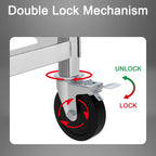 Secure & Mobile Workspace Solution: Set of 2/4 Heavy-Duty 5" Casters with Dual Locks for Scaffolds, Workbenches & More |440 lbs Per Capacity