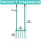5 Tines 20 in Wide Heavy Duty Pitch Fork for Gardening Spading, Ergonomic Stainless Steel Digging Fork, 55 inch Heigh Handled Broad Fork Garden Tool Claw Weeder Soil Tiller Cultivator Aerate Clay Soil