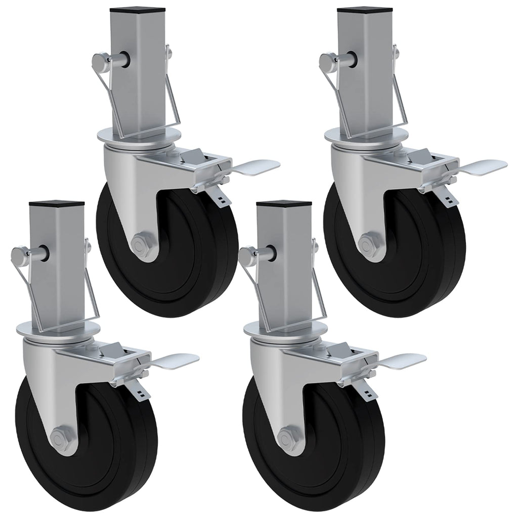 Dual-Locking Scaffold Wheels: 5" Heavy-Duty Set for Secure Mobility & 400lb Total Capacity