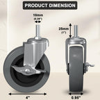 Ultimate Upgrade: 4" Rolling Caster Set with Locking Brake | 700LB Capacity for Garage Stools