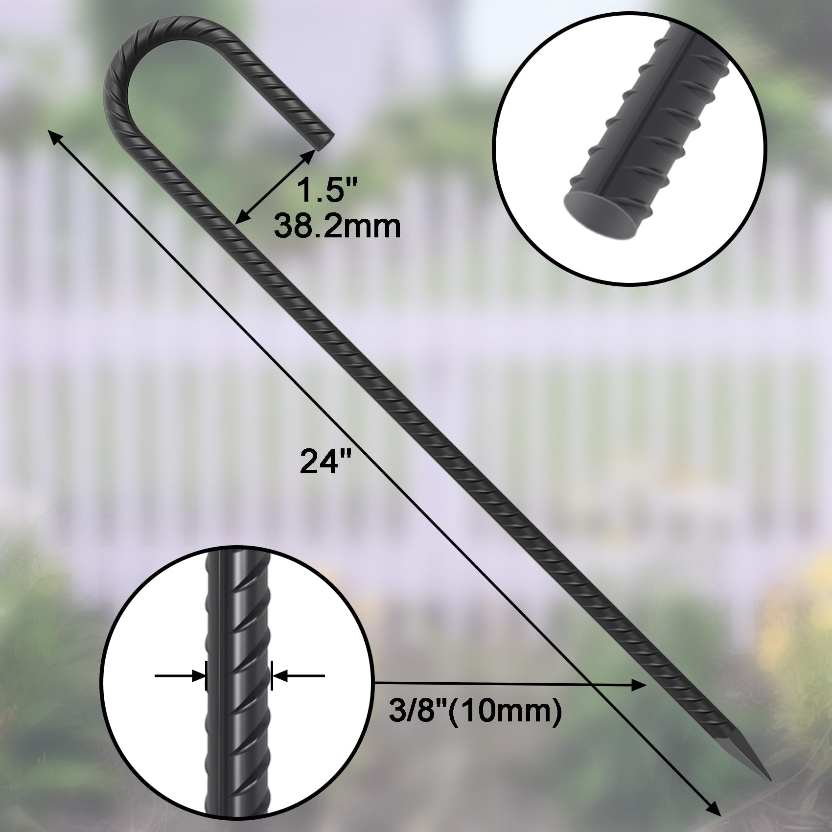 rebar tent stakes 24 Inch Rebar Stakes 12-Pack