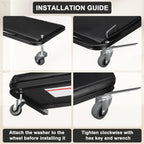 Caster Replacement Kit for Mechanic Stools & Workshop Creepers - 6-Pack of 2" Heavy-Duty Wheels with M8x20mm Stem