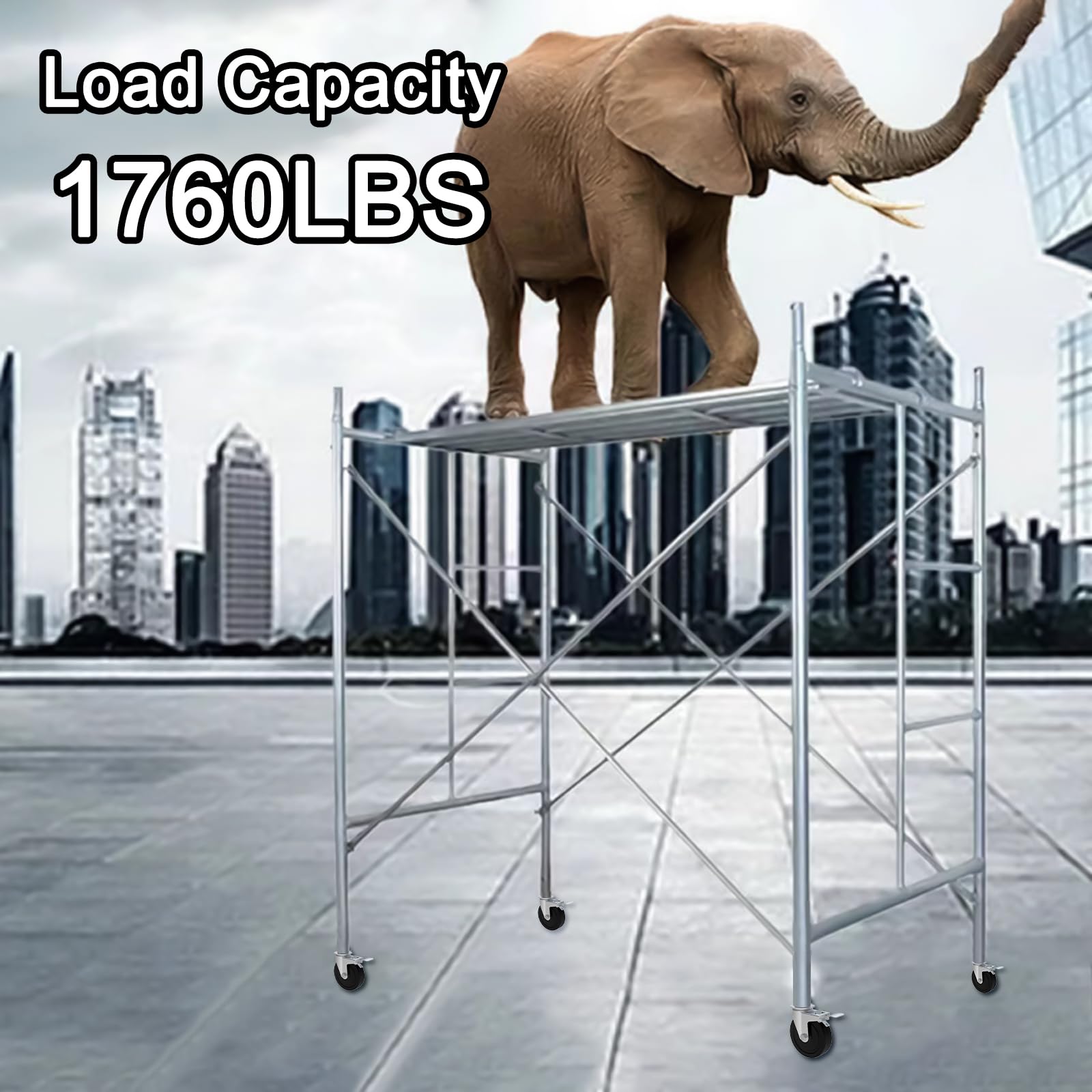 Dual-Locking Scaffold Wheels: 5" Heavy-Duty Set for Secure Mobility & 400lb Total Capacity