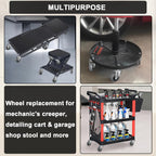 Caster Replacement Kit for Mechanic Stools & Workshop Creepers - 6-Pack of 2" Heavy-Duty Wheels with M8x20mm Stem