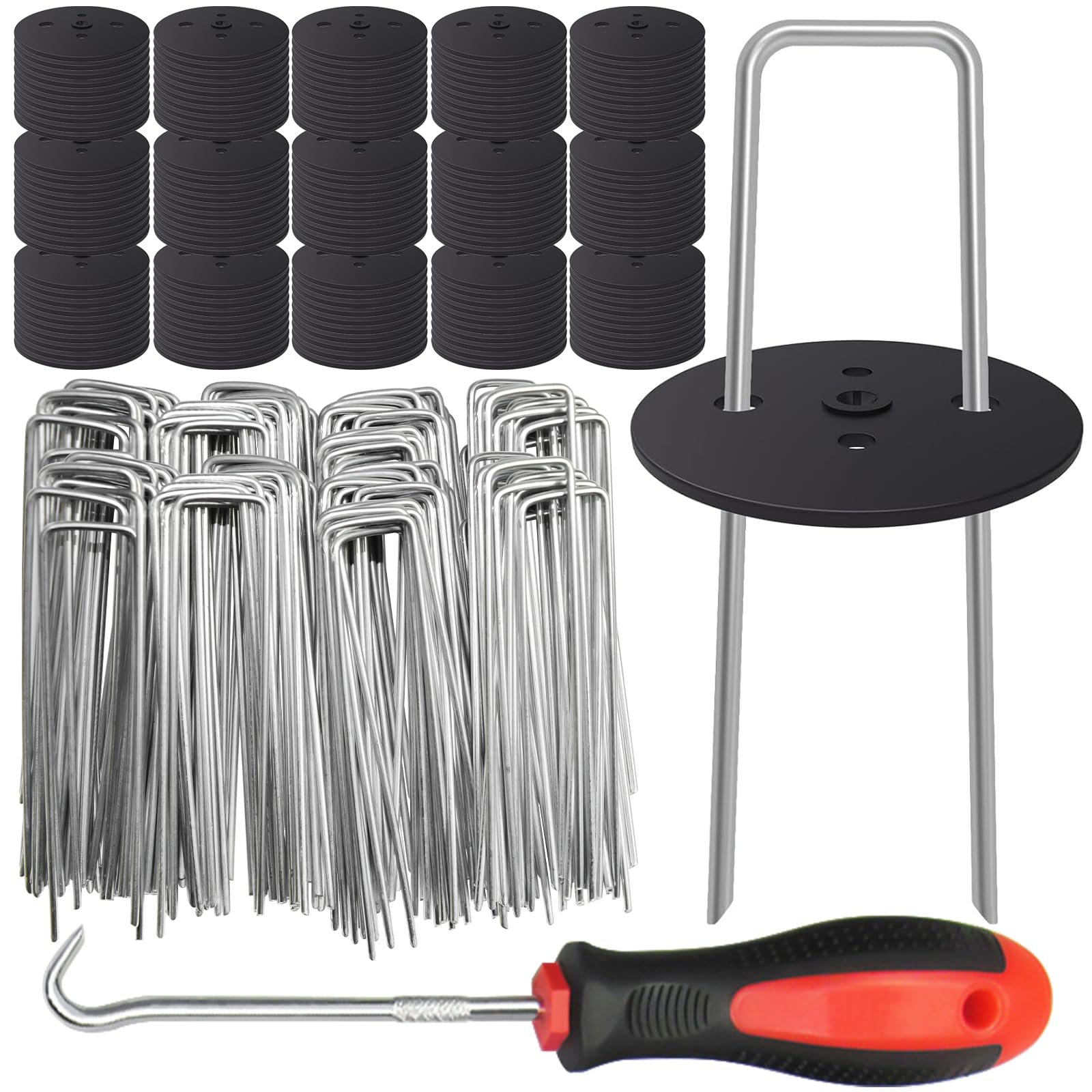 6 Inch Galvanized Landscape Pins - Heavy Duty U-Shaped Turf Nails for Securing Sod Fabric & Decorations