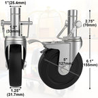 Dual-Locking Scaffold Wheels: 5" Heavy-Duty Set for Secure Mobility & 400lb Total Capacity