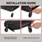 6-Pack Heavy Duty 2.5" Creeper Wheels with M8/M10 Threaded Stem