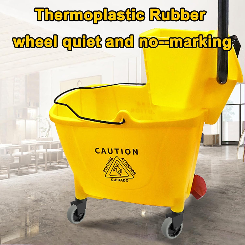 3 Inch Mop Bucket Replacement Casters Set of 4 Heavy Duty Non-Marking TPR Caster Wheels No Brake for Rubbermaid Mop Models 7570-l2,7571,7580,7581 Wavebrake(Black)