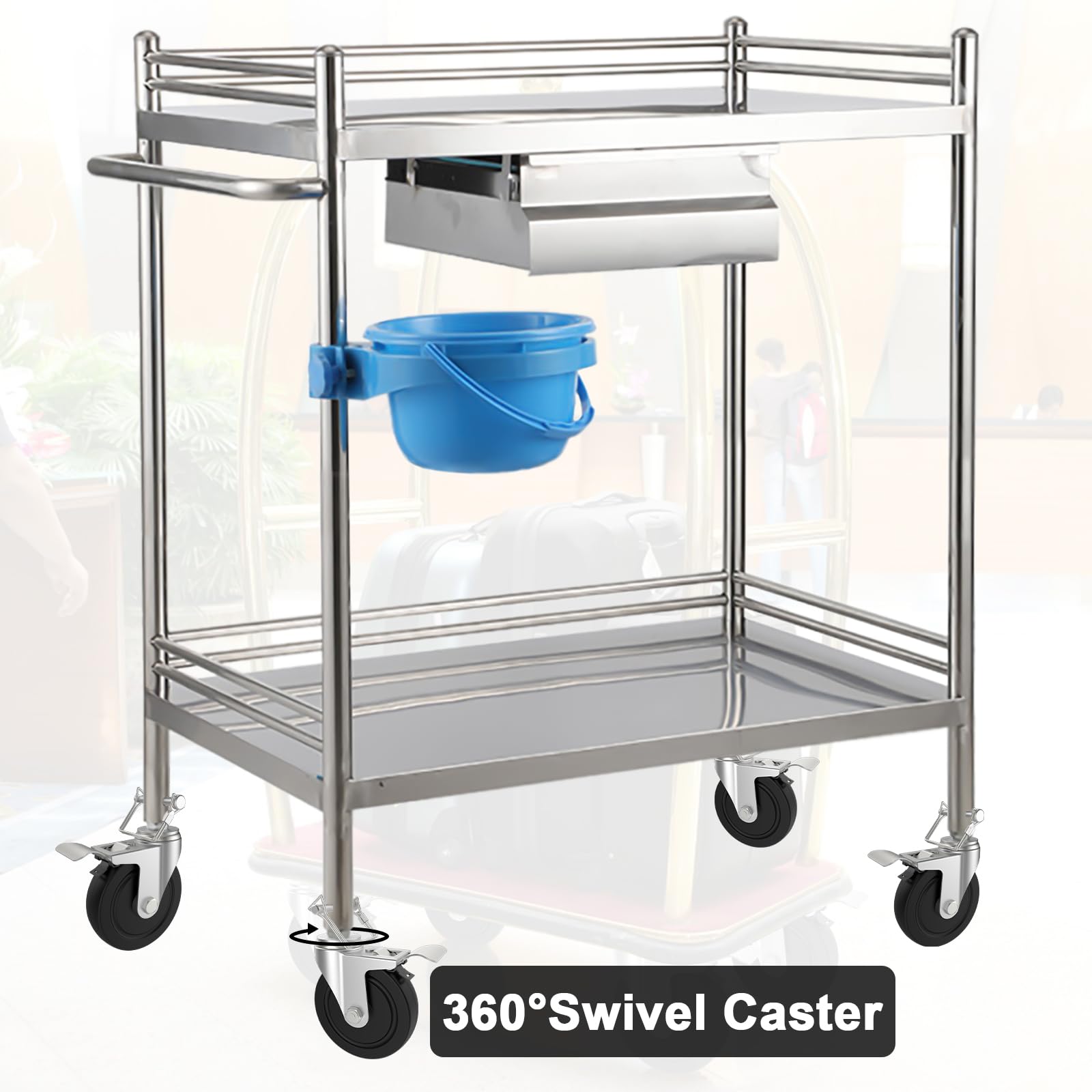 Dual-Locking Scaffold Wheels: 5" Heavy-Duty Set for Secure Mobility & 400lb Total Capacity