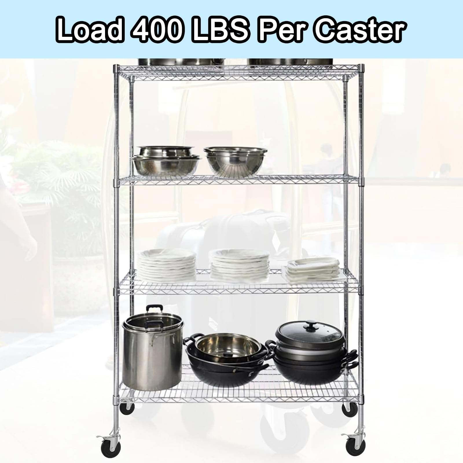 Dual-Locking Scaffold Wheels: 5" Heavy-Duty Set for Secure Mobility & 400lb Total Capacity