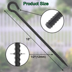 16‘’/24‘/30’’/36''/48'' Rebar Spikes with Loop, 1/2" - 6-Pack Black Steel Stakes for Tree Support, Tent Anchors & Garden Fence