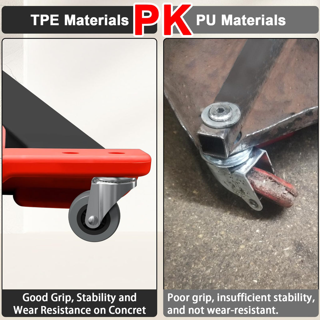 Caster Replacement Kit for Mechanic Stools & Workshop Creepers - 6-Pack of 2" Heavy-Duty Wheels with M8x20mm Stem