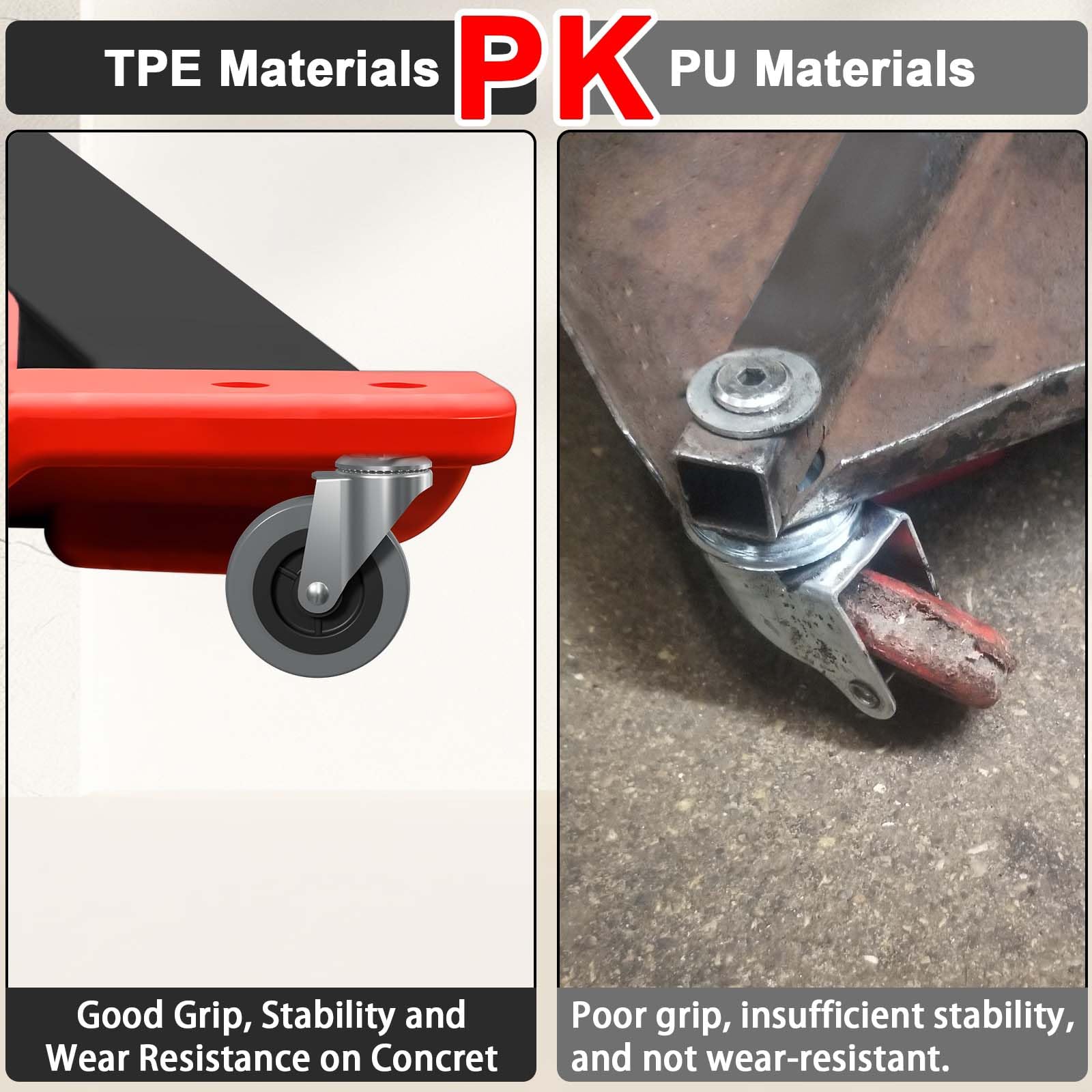 3" Swivel Caster Wheels (6-Pack) - Replacement M10x1 Metric Threaded Stem Casters for Creeper Service Carts, Shop Stools, Workbenches & Post Mounts