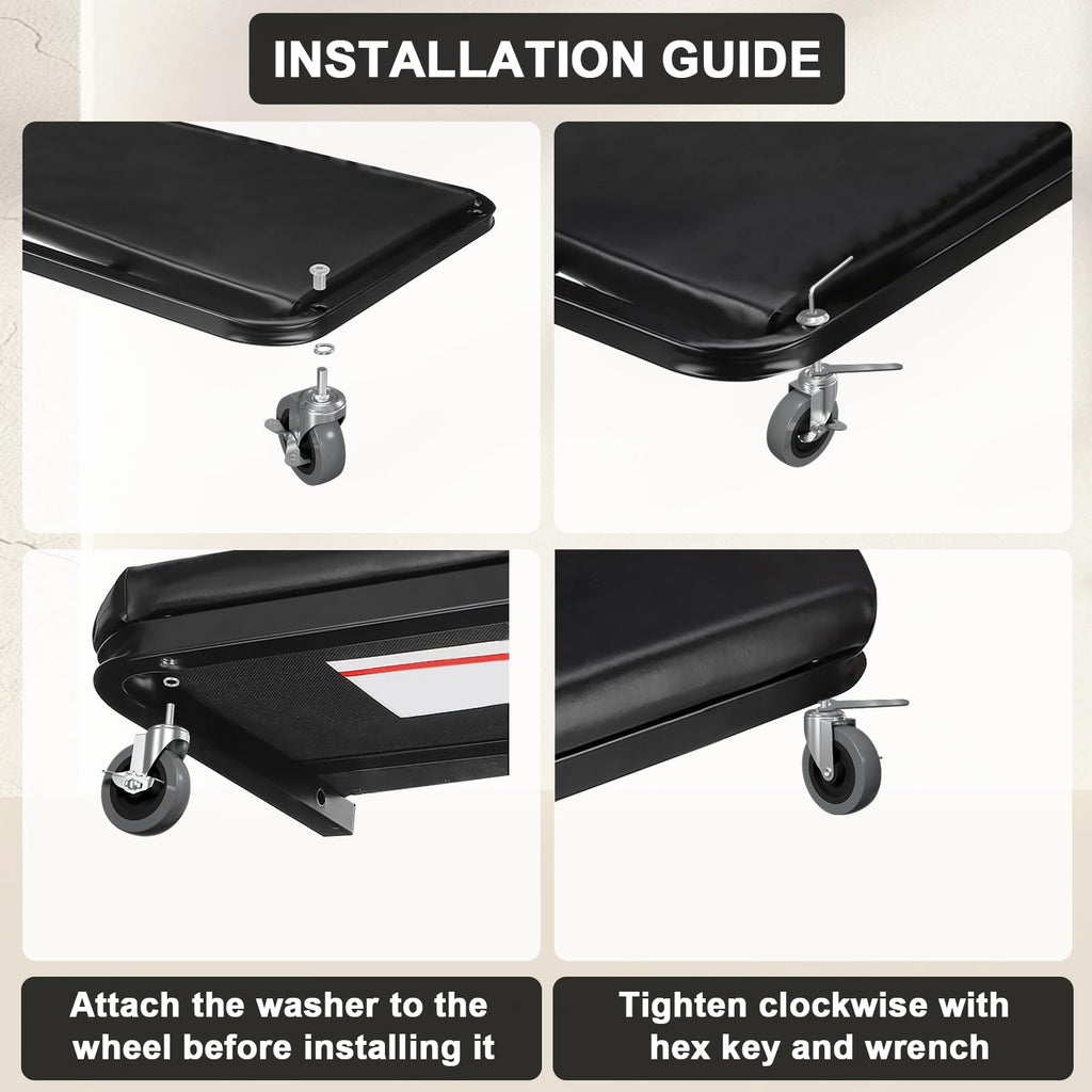 Ultimate Upgrade: 4" Rolling Caster Set with Locking Brake | 700LB Capacity for Garage Stools