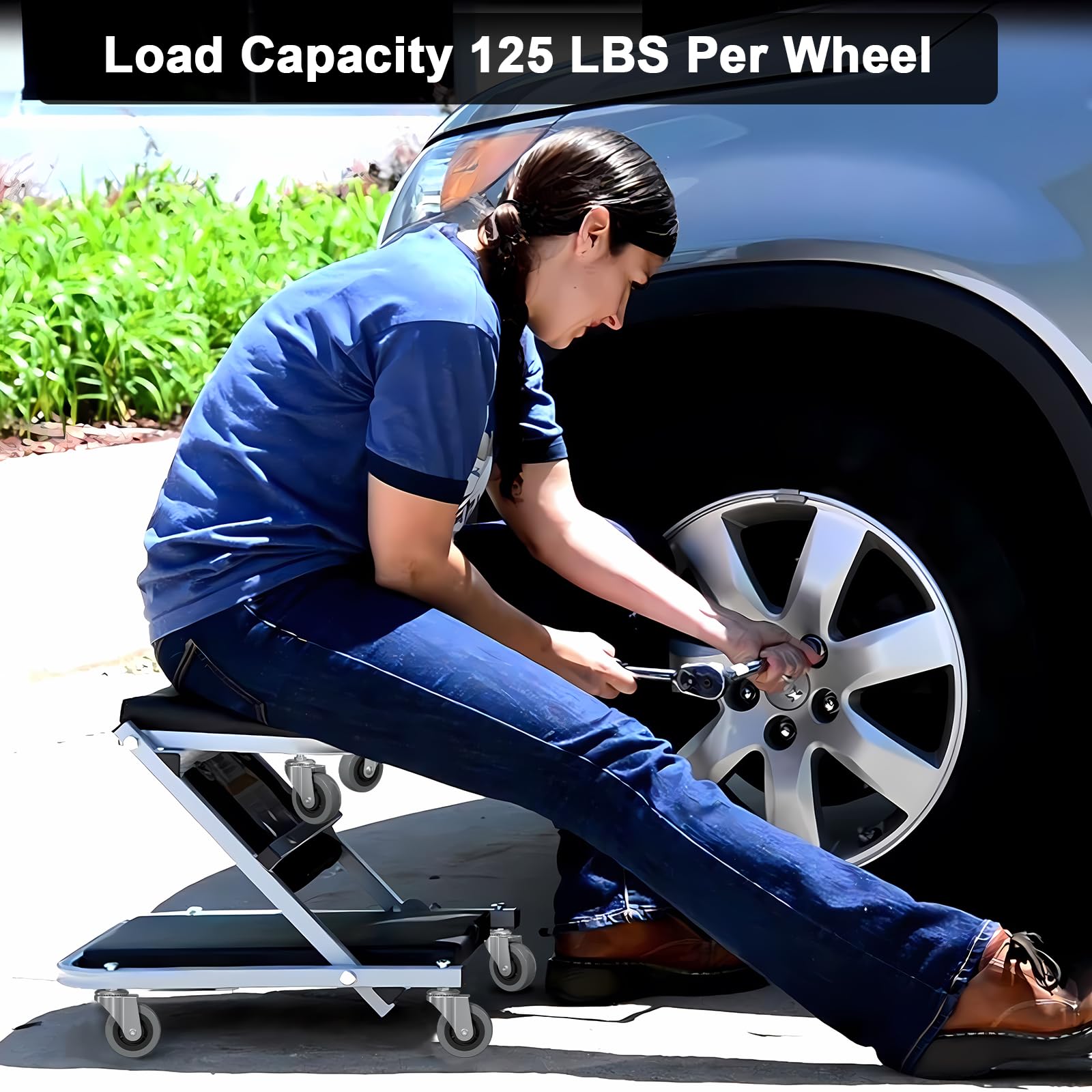 6-Pack Heavy Duty 2.5" Creeper Wheels with M8/M10 Threaded Stem