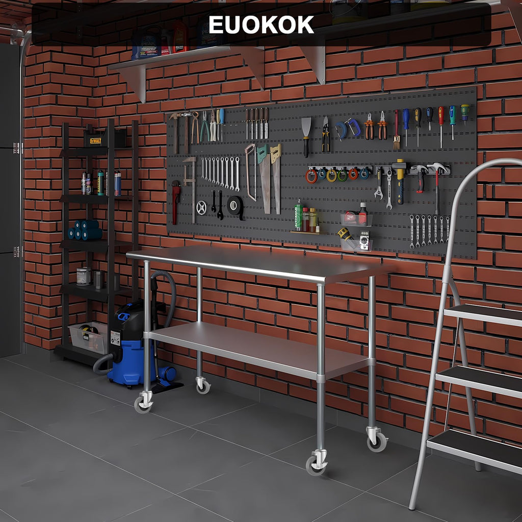 Universal Expanding Casters with Locking Brake (4-Pack) - Fits 3/4" & 7/8" Round Tubes for Metro Shelving, Carts & Furniture Legs