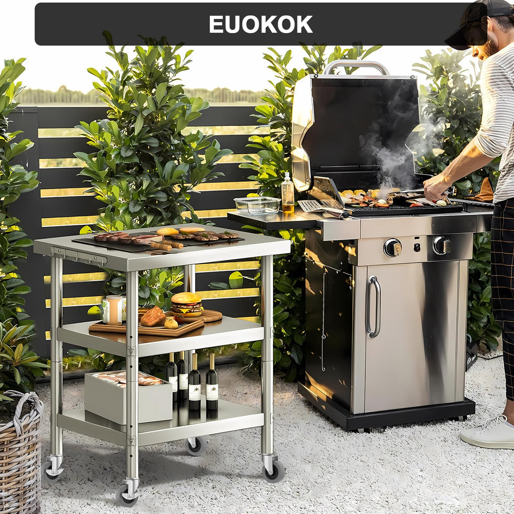 Universal Expanding Casters with Locking Brake (4-Pack) - Fits 3/4" & 7/8" Round Tubes for Metro Shelving, Carts & Furniture Legs