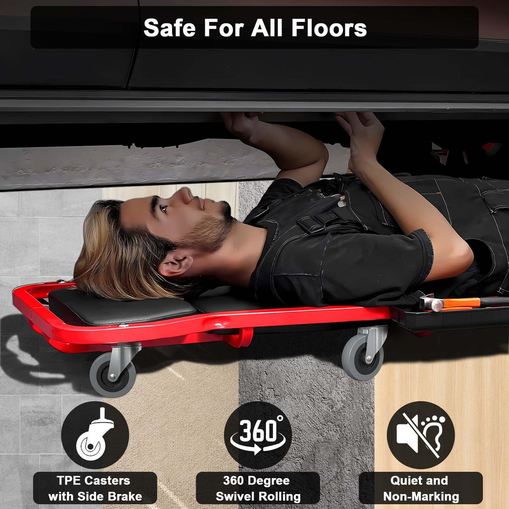 3" Swivel Caster Wheels (6-Pack) - Replacement M10x1 Metric Threaded Stem Casters for Creeper Service Carts, Shop Stools, Workbenches & Post Mounts