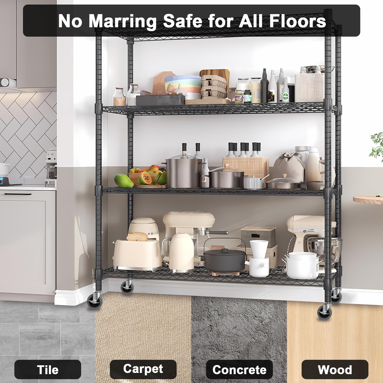 Ultimate Upgrade: 4" Rolling Caster Set with Locking Brake | 700LB Capacity for Garage Stools