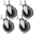 4" Swivel Stem Caster Wheels | 7/16" Stem Replacement for Carts, Mop Buckets & Grills
