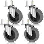 4" Swivel Stem Caster Wheels | 7/16" Stem Replacement for Carts, Mop Buckets & Grills