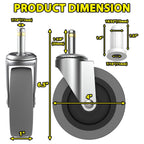 4" Swivel Stem Caster Wheels | 7/16" Stem Replacement for Carts, Mop Buckets & Grills